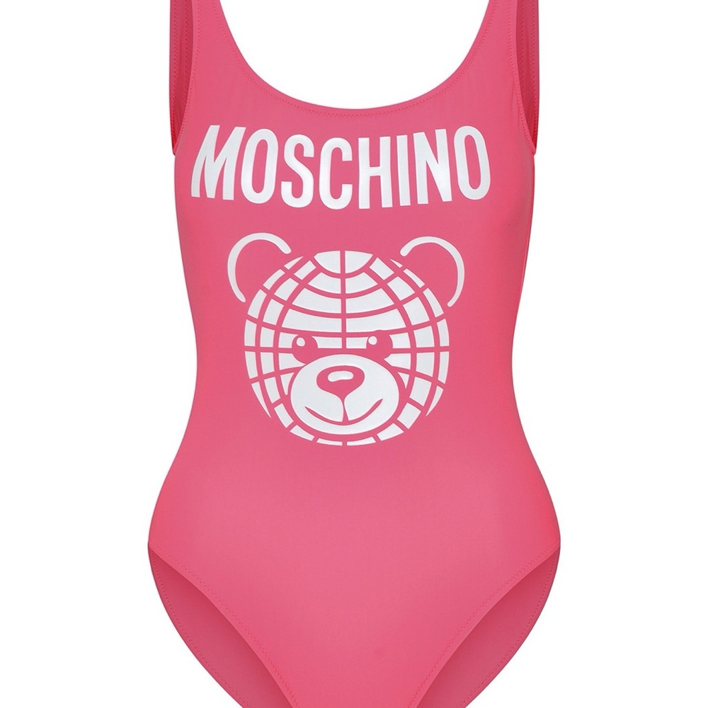 Moschino Pink Swimsuit with Bear Graphic